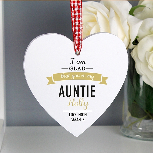 Personalised I Am Glad... Wooden Heart Decoration