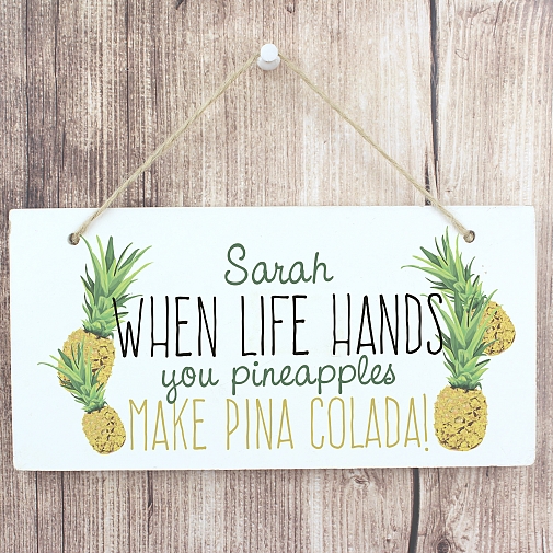 Personalised Pineapple Wooden Sign UK [United Kingdom]