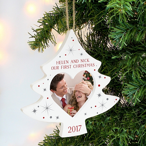 Personalised Christmas Tree Photo Frame Decoration