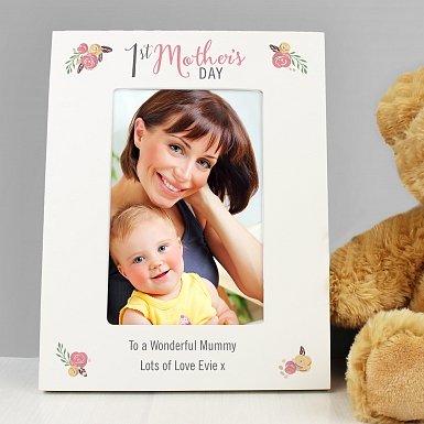 Personalised Floral Bouquet 1st Mother's Day 6x4 Photo Frame