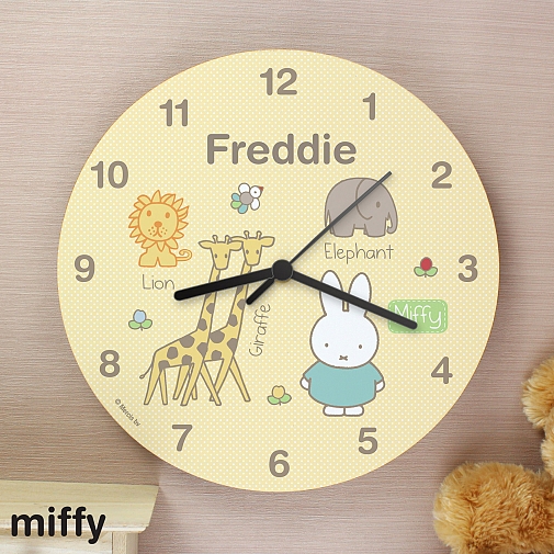 Personalised Miffy at the Zoo Wooden Clock