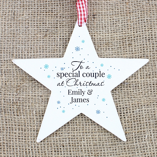 Personalised 'Special Couple' Wooden Star Decoration