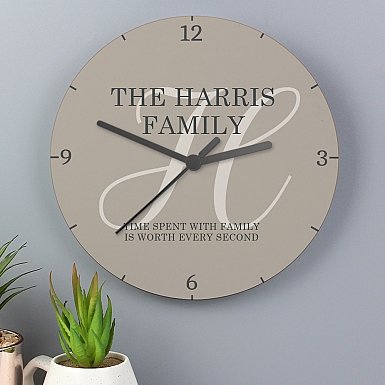 Personalised Family Wooden Clock