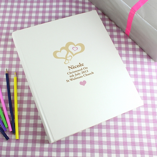 Personalised Love Hearts Pink Traditional Album