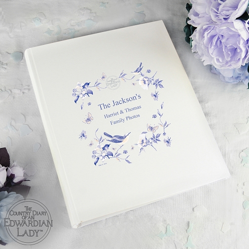 Personalised Country Diary Blue Blossom Album with Sleeves