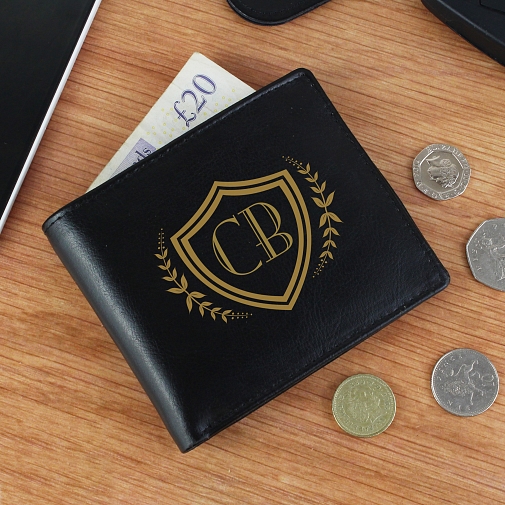 Personalised Shield Leather Wallet