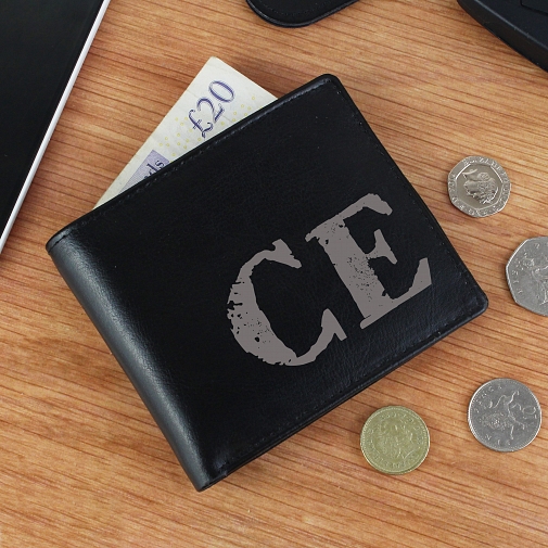 Personalised Rustic Initials Leather Wallet