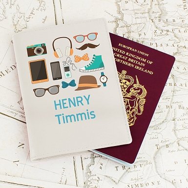 Personalised Male Essentials Cream Passport Holder