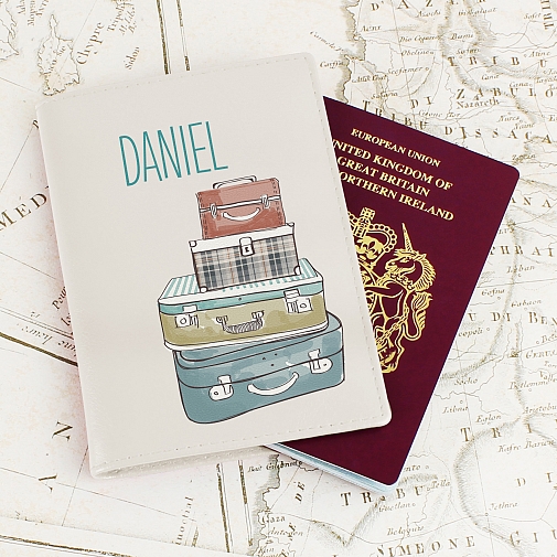 Personalised Suitcases Cream Passport Holder