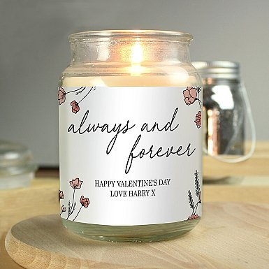 Personalised Always and Forever Large Scented Jar Candle