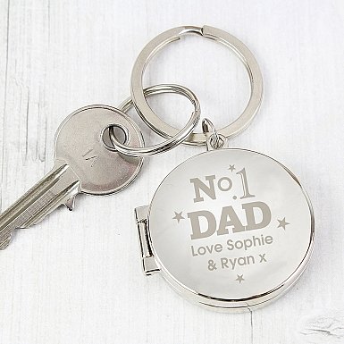 No1 Dad Photo Keyring