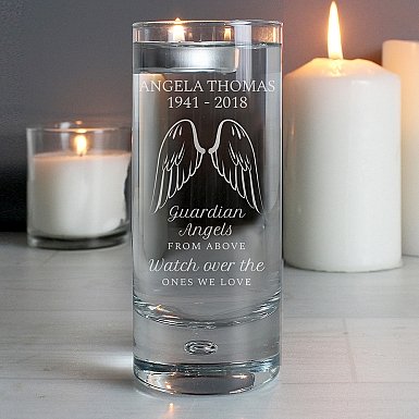 Personalised Guardian Angel Wings Floating Candle Holder