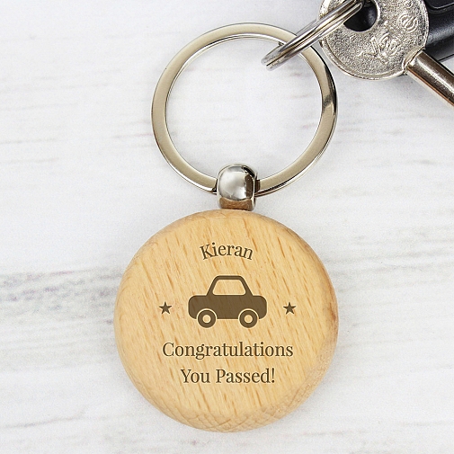 Personalised Car Motif Wooden Keyring