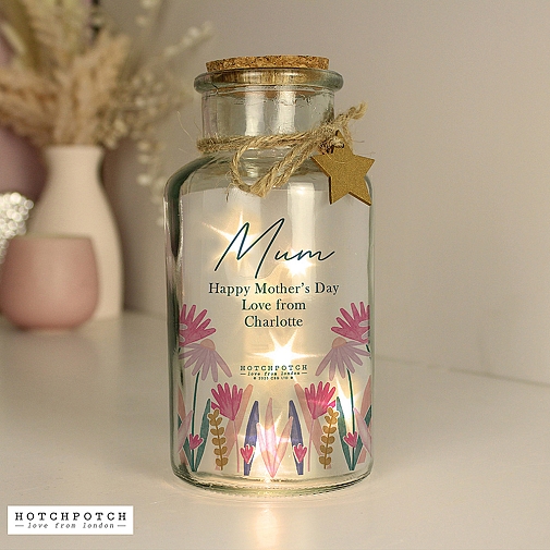 Personalised Wild Flower LED Glass Jar