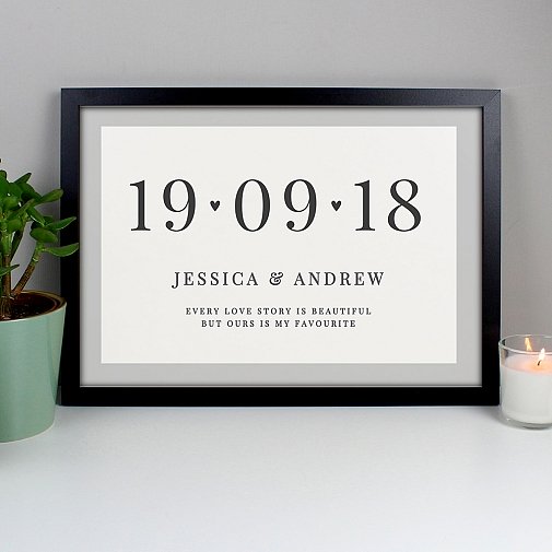 Personalised Free Text Landscape A3 Black Framed Print