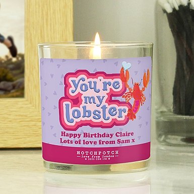 Personalised Hotchpotch Youre My Lobster Scented Candle Jar