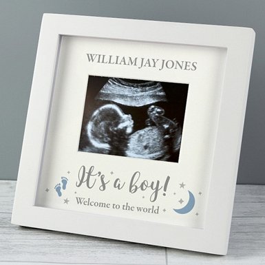 Personalised 'It's A Boy' 4 x 3 Baby Scan Frame Delivery to UK