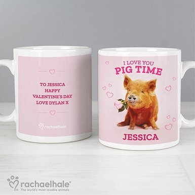 Personalised Rachael Hale I Love You Pig Time Mug