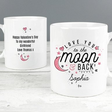 Personalised To The Moon & Back Pink Mug