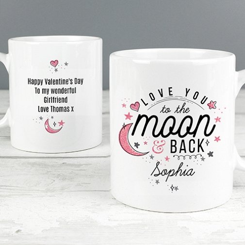 Personalised To The Moon & Back Pink Mug