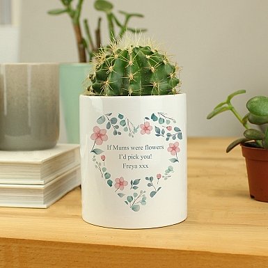 Personalised Floral Heart Ceramic Storage Pot