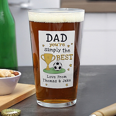 Personalised Simply The Best Beer Glass