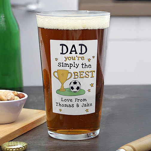 Personalised Simply The Best Beer Glass