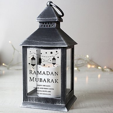 Personalised Eid and Ramadan Black Lantern