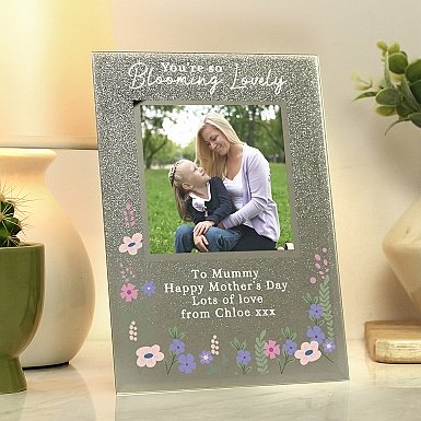 Personalised Blooming Lovely 6x4 Glitter Photo Frame