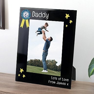 Personalised No.1 Black Glass 5x7 Frame