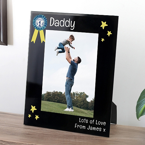 Personalised No.1 Black Glass 5x7 Frame