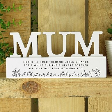 Personalised Floral Wooden Mum Ornament