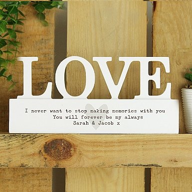 Personalised Free Text Heart Wooden Love Ornament