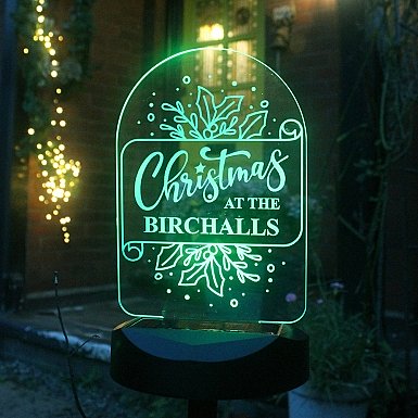 Personalised Family Christmas Outdoor Solar Light