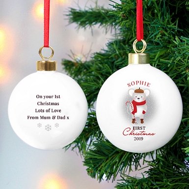 Personalised 1st Christmas Mouse Bauble