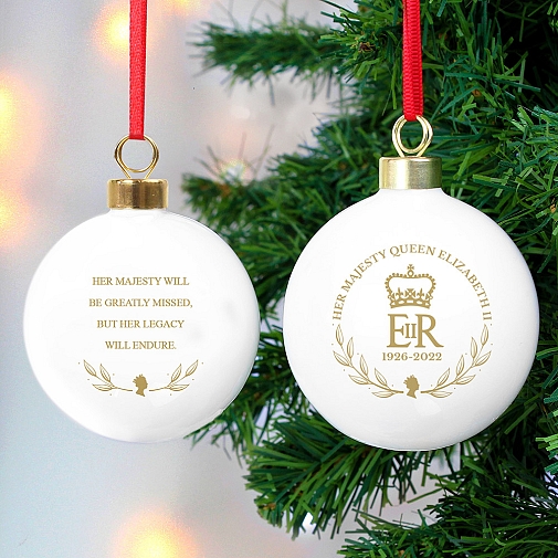 Personalised Queens Commemorative Wreath Bauble