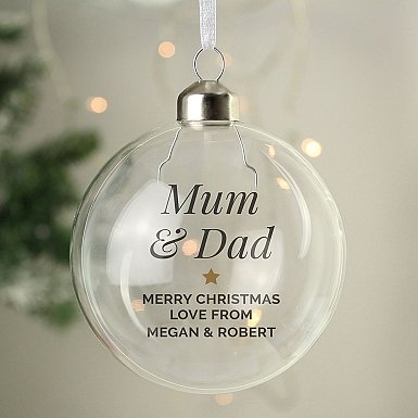 Personalised Gold Star Glass Bauble