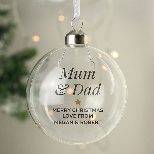 Personalised Gold Star Glass Bauble