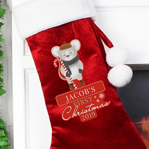 Personalised 1st Christmas Mouse Stocking