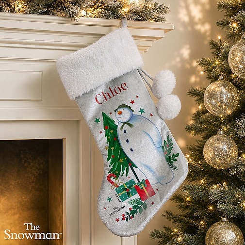Personalised The Snowman Christmas Wishes Stocking Custom Gift UK