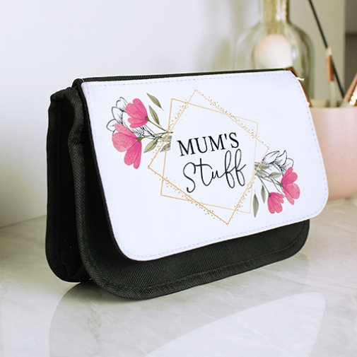 Personalised Pink Floral Make Up Bag