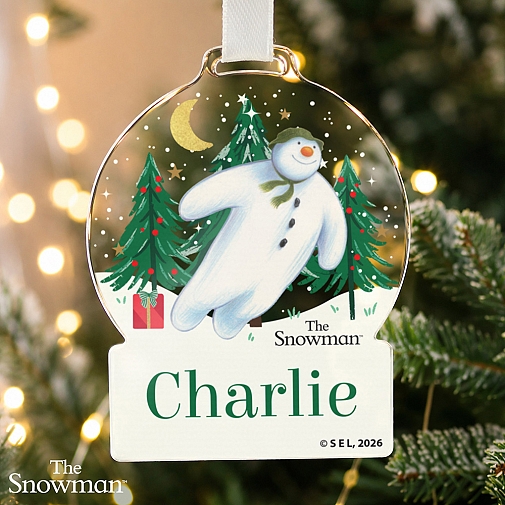 Personalised The Snowman Christmas Wishes Acrylic Decoration