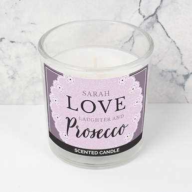 Personalised Lilac Lace Scented Jar Candle Delivery to UK
