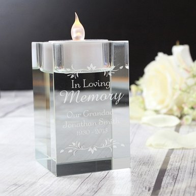 Personalised Sentiments Glass Tea Light Holder Delivery to UK