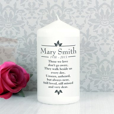 Personalised Sentiments Pillar Candle Delivery to UK