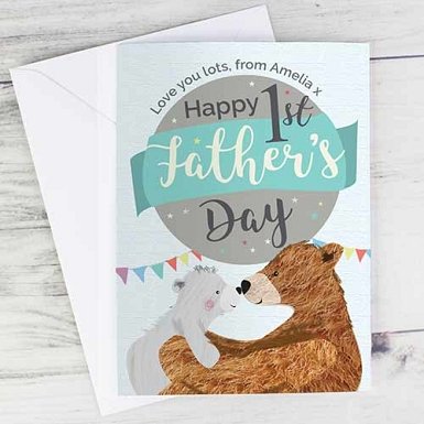 Personalised 1st Fathers Day Daddy Bear Card